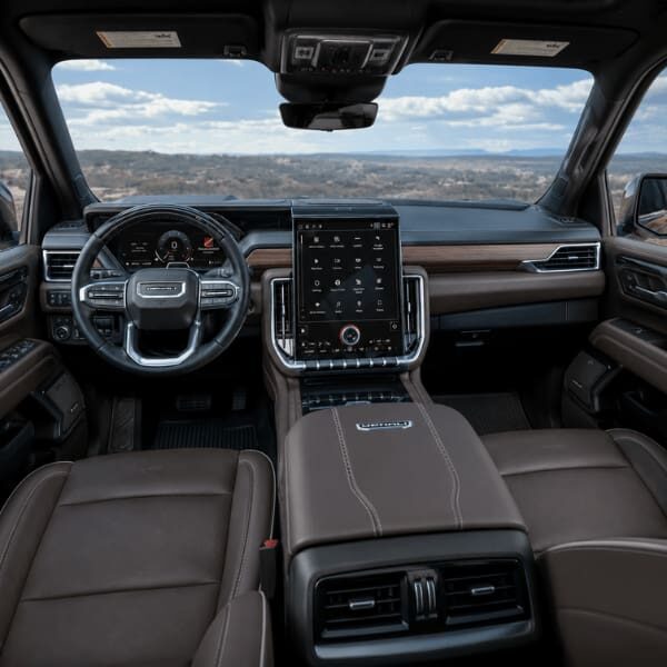 SUV cabin with leather seats